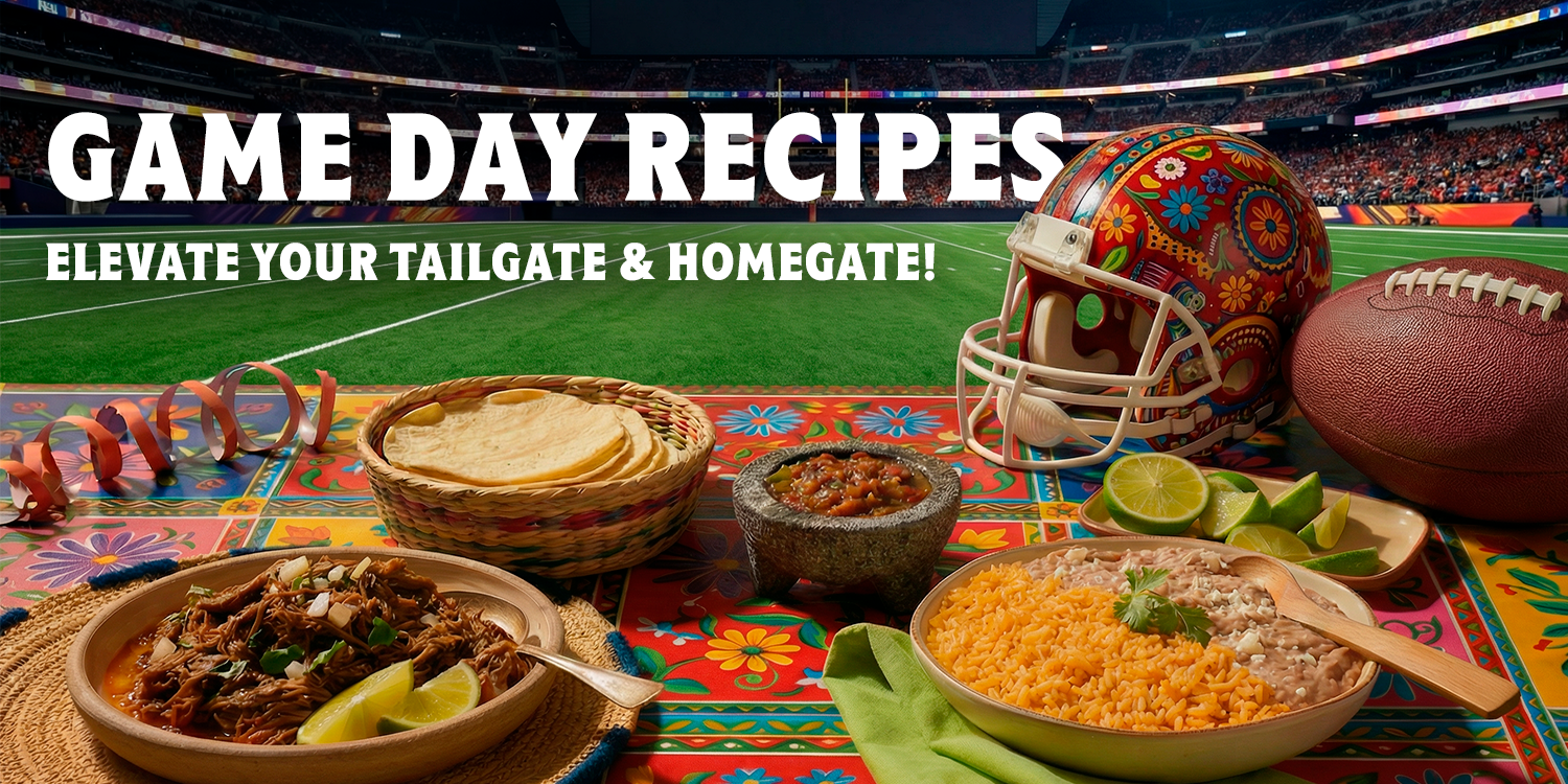 Game day recipes with stadium setting