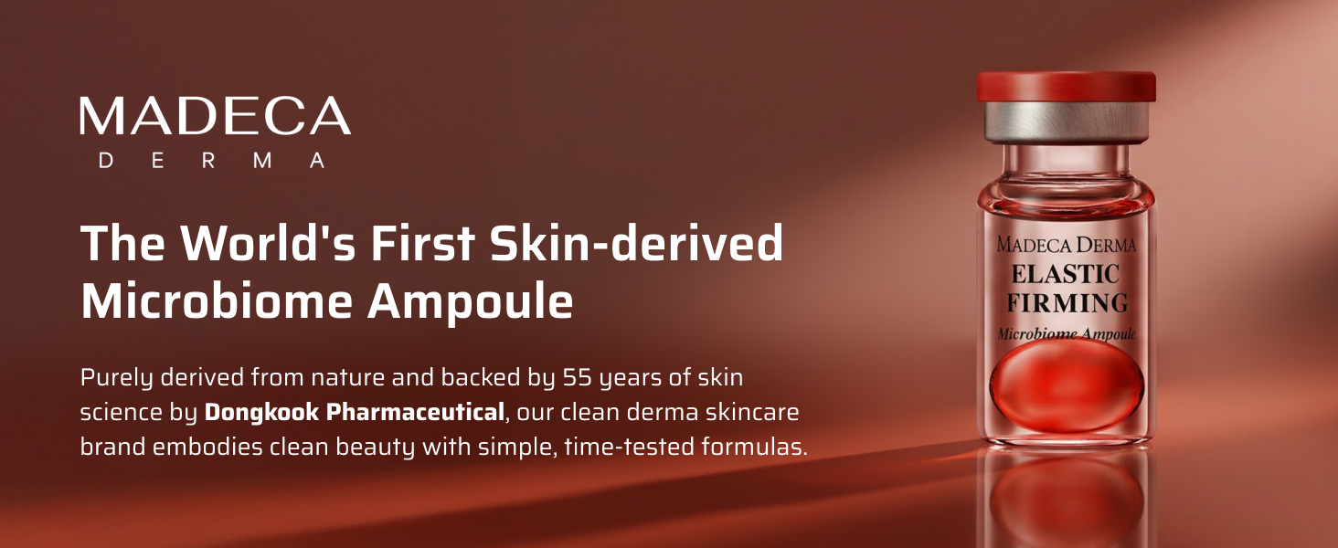 Brand story banner with ampoule and pharmaceutical heritage